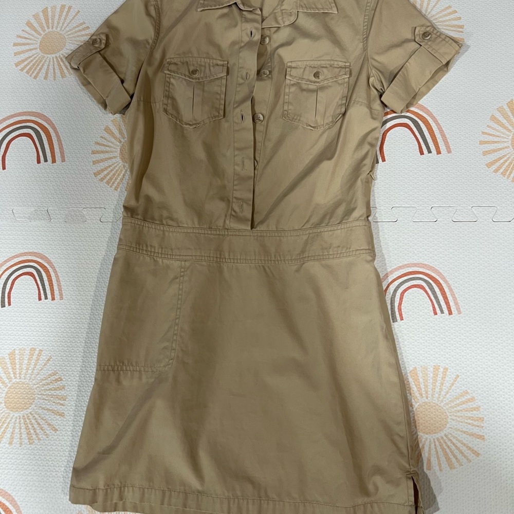 J. Crew Khaki Short Sleeve Shirt Dress